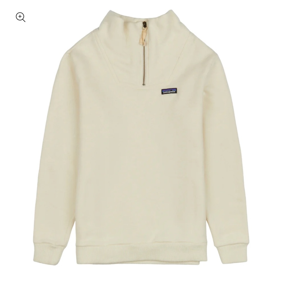 Patagonia Women's Woolie Fleece Pullover Wool Blend Jacket Size M Oyster White